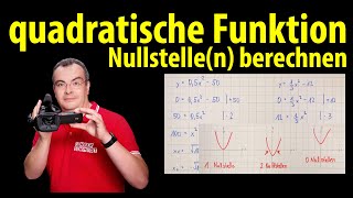 quadratische Funktion  Nullstellen berechnen  einfach erklärt von Lehrerschmidt [upl. by Ettenwad225]