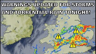 Warnings Updated for Thunderstorms and Torrential Rain Tonight 7th September 2024 [upl. by Clintock]