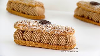 Éclair París Brest con Mousseline de Chocolate y Crema de Caramelo [upl. by Inoj568]