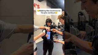 Laxatives prank in the gym gone wrong 🤯🤯 gymprank funnyshorts funny gym prank nelk fyp [upl. by Slavic]