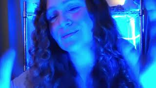 Relaxing Blue Light Energy Cleanse in the Rain ASMR Glow Selenite Wand Hand Movements No Talking [upl. by Oicram]