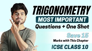 Trigonometry ICSE Class 10  Trigonometric Relations  Important Questions  2024  Maths OneShot [upl. by Sorci803]