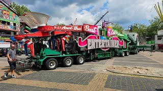 Aufbau Kirmes  Opbouw Kermis  MEGA Kermis Uden 2023 2 [upl. by Ardnuasac]