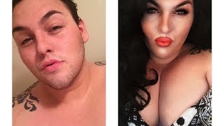 Male to female Beautiful Crossdresser Makeover [upl. by Nalyr]