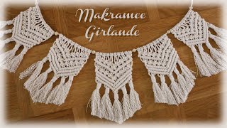 Makramee Girlande  DIY  Macrame Banner eng sub [upl. by Hareemas838]