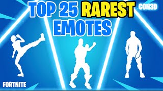 NEW Top 25 Rarest Emotes In Fortnite July 29 2023 [upl. by Etak179]