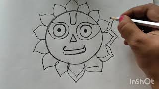 Easy Jagannath Drawing For Kids 🙂 [upl. by Akaenahs94]