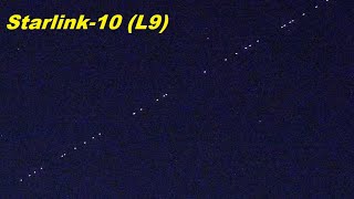 SpaceX Starlink 9 10 Satellites Train August 11 2020 218 am [upl. by Ytsirt]