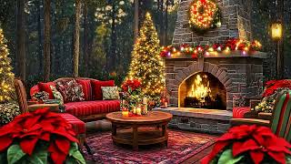 Cozy Christmas Ambience 2025 🎁 Instrumental Christmas Music with Cracking Fireplace [upl. by Lehcin]