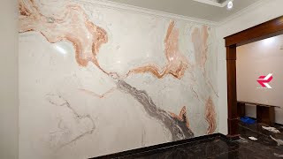 Marble Wall Texture Painting  Stucco Veneziano [upl. by Assyle827]