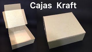 Caja cuadrada en carton KRAFT  Paso a paso [upl. by Alaet]