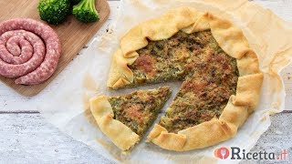 Torta salata con broccoli e salsiccia  Ricettait [upl. by Akirdna136]