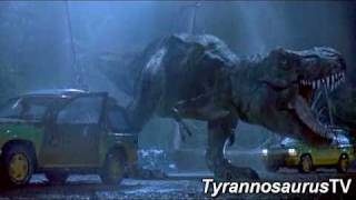 Tyrannosaurus rexs First Appearance in Jurassic Park 1993 [upl. by Eidnahs870]