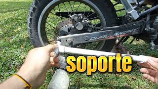 SOPORTE para MOTO ttds200 CABALLETE pie de amigo casero como fabricar TUTORIAL AKT mavila [upl. by Edgar304]