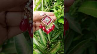 Earrings 😍 Handmade Jewellery diy diyjewellery shorts earringstutorial kundanjewellery [upl. by Adliwa]