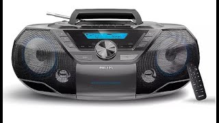 Philips AZ797T Portable CD Player with Cassette Aux in FM Radio MP3 unboxing test and review [upl. by Philoo]