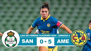 Santos Femenil vs America 05 Resumen Goles 2024 [upl. by Retsae47]