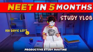 STUDY VLOG✨  5 MONTHS LEFT FOR NEET🫠 neet [upl. by Boccaj72]