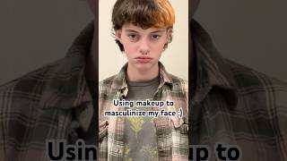 Masculinizing my face w makeup trans transgender transmasc ftm dysphoria genderdysphoria [upl. by Einwahs]