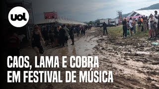 REP Festival cancela 2º dia após reclamações chuva lama e até cobra na plateia veja imagens [upl. by Akirdnwahs]