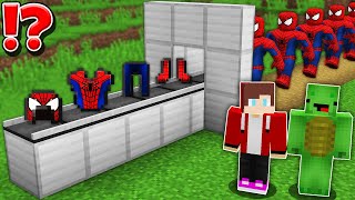 JJ and Mikey create SPIDER MAN ARMOR CHALLENGE in Minecraft  Maizen Minecraft [upl. by Zuckerman979]