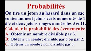 Calculs de probabilités et évènements contraires [upl. by Dnalel]