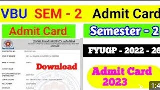 VBU admit card download kaise kren  2nd semester ka admit card kaise download kare VBUuniversity [upl. by Clough]