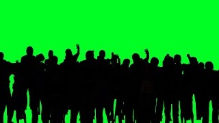 crowd of people cheerful cheering on green screen 3 [upl. by Risley]