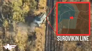 Ukrainian Vehicles Have Breached Russias First Line of Defense [upl. by Dnaloy16]