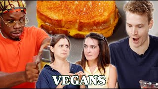 Two NonCooks Try To Make A Vegan Grilled Cheese From Scratch [upl. by Aekerly]