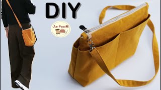 DIY Zipper Crossbody Bag Easy Sewing Project [upl. by Selia]