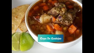 SOPA DE❗LENTEJAS CON CARNE DE RES❗Super deliciosa 😘😘😋 [upl. by Mezoff]