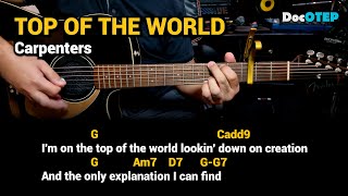 Top Of The World  Carpenters 1972 Easy Guitar Chords Tutorial with Lyrics [upl. by Malorie178]