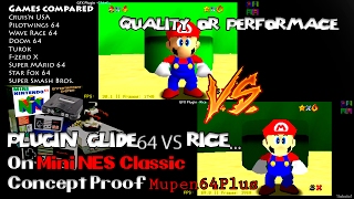 N64 on Mini NES Classic  Comparison Glide64 vs Rice GFX Plugin  Hakchi2  RetroArch  Mupen64Plus [upl. by Ilana]