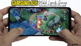 Samsung Galaxy A05 Mobile Legends Gaming test  Helio G85 6GB RAM [upl. by Bloem]