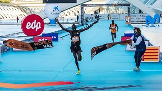 WORLD RECORD Kibiwott Kandie 5732 Valencia Half Marathon Full Race [upl. by Lincoln430]