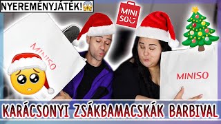 KARÁCSONYI MINISO ZSÁKBAMACSKA NYITÁS CHRISTINÁVAL Barbi xD  nyereményjáték 🎅🎄 [upl. by Thomas872]