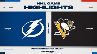 NHL Highlights  Lightning vs Penguins  November 19 2024 [upl. by Hairabez]