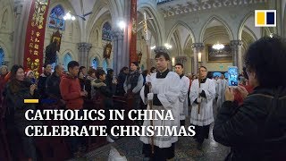 Catholics in China celebrate Christmas [upl. by Pilif403]