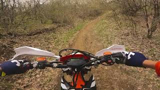 2020 KTM freeride 250F Saturday ride through mountain forest trails [upl. by Erodroeht]