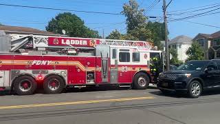 FDNY LADDER 83 RESPONDING TO AUTO ACCIDENT ON THE EXPRESSWAY IN STATEN ISLAND [upl. by Rekoob908]