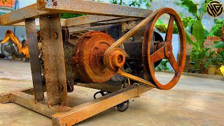 Restoring A RustyVintage Meat Grinder  OFF Working and Skills Fix A Die Broken Motor [upl. by Kanor]