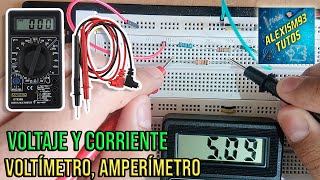 Tutorial Explicación  Medir Corriente y Voltaje Multímetro  Prácticas Electrónica 3 [upl. by Anoyet]