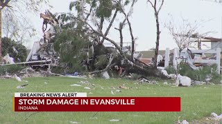 Storm damage reported in Indiana [upl. by Colby664]