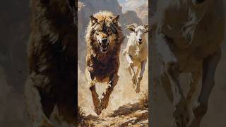 Gaot vs wolf animalfusion videos cartoon animation wolf goat ai wildlife chiryaghar [upl. by Trudnak]