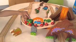 Bigjigs Dinosaur Wooden Train Set Play Patrol Toys Reveal and Review [upl. by Feinberg270]