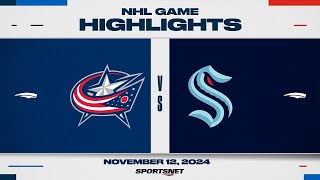 NHL Highlights  Blue Jackets vs Kraken  November 12 2024 [upl. by Ignaz]