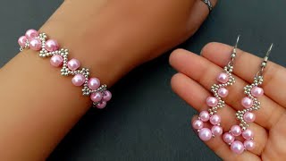 Easy Pearl Jewelry Making At HomeBracelet amp Earrings Handmade Jewelry Useful amp Easy [upl. by Hanover]