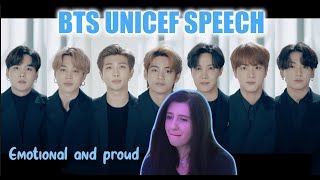 BTS’ inspiring speech 2020  UNICEF  Reaction i cried Again [upl. by Vinna571]