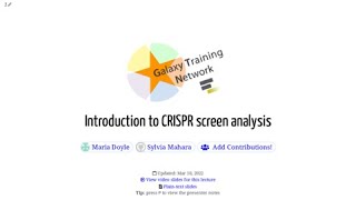 GTN Lecture  CRISPR Screen [upl. by Oijres]